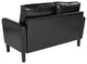 Washington Park Upholstered Loveseat, Black Leather