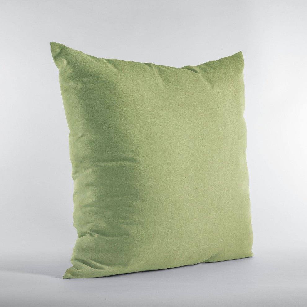 Lime Solid Shiny Velvet Luxury Throw Pillow, Double sided 16"x16"