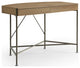 Loft Lyfe Laniya Desk, 2 Storage Drawers, Natural/Bronze