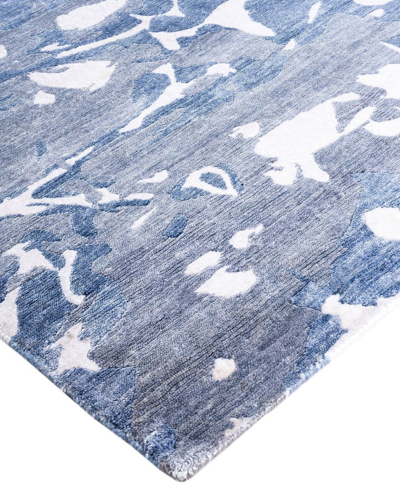 Modern, One-of-a-Kind Hand-Knotted Area Rug - Light Gray, 8' 2" x 9' 10"