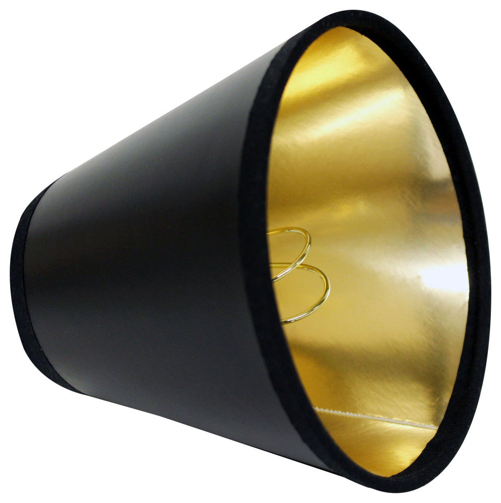 4" Black With Gold Set of 6 Chandelier Parchment Lampshadess