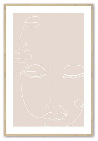 Raw Maple 11" x 14" Face Fusion l Framed Print