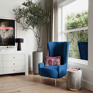TOV Furniture Ethan Navy Velvet Tall Chair