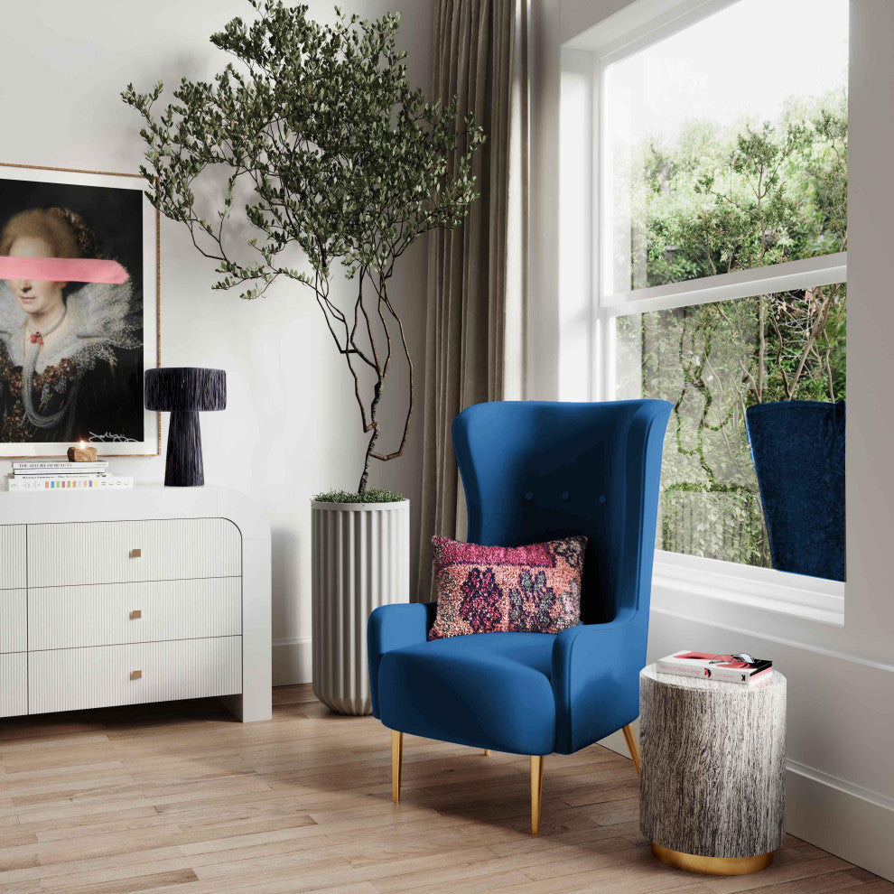 TOV Furniture Ethan Navy Velvet Tall Chair