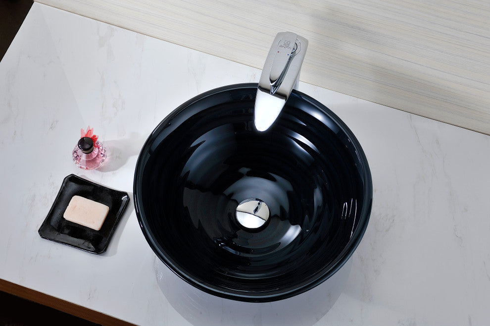 ANZZI Rongomae Series Deco-Glass Bathroom Vessel Sink