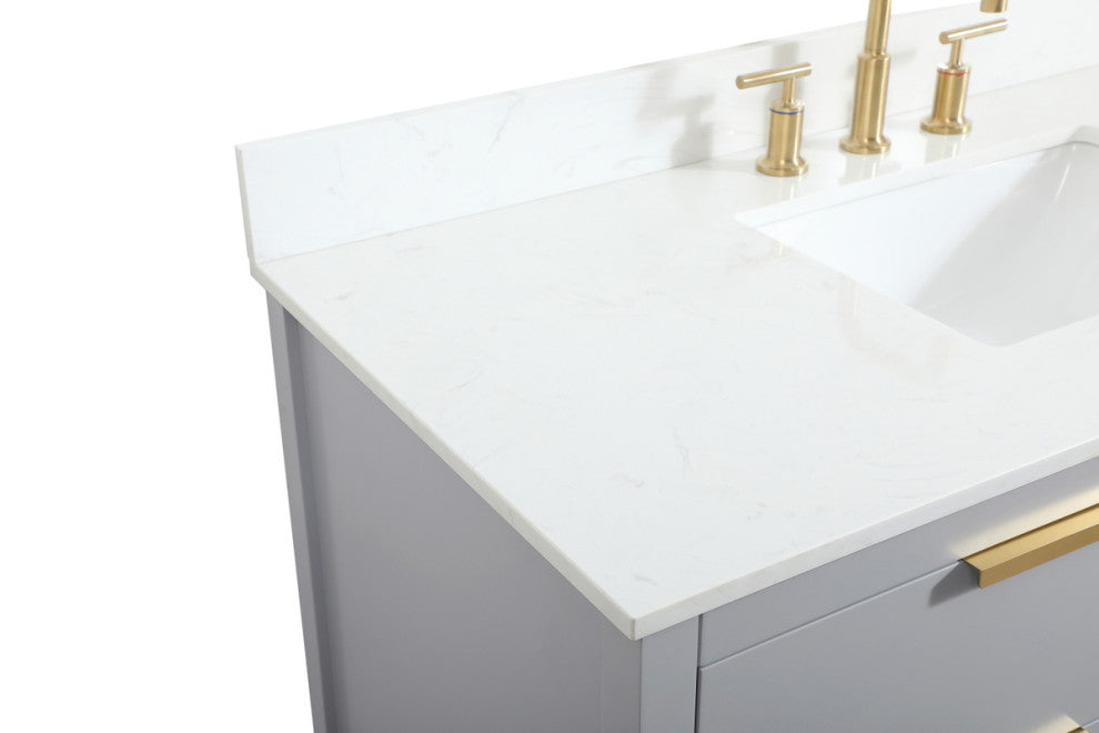 48" Single Bathroom Vanity, Gray, With Backsplash