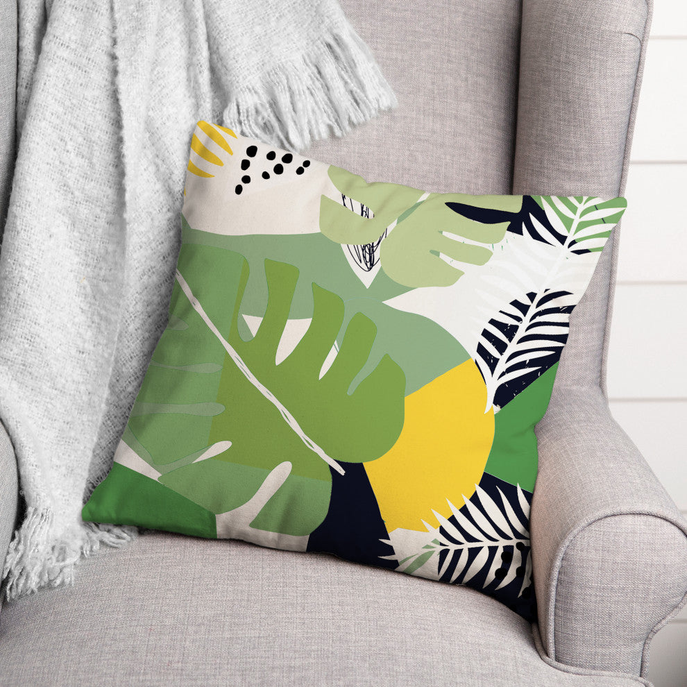 Modern Abstract Palm 18x18 Spun Poly Pillow