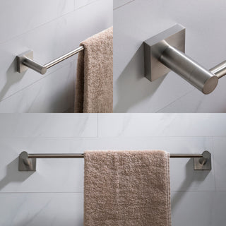 Ventus Bathroom 18" Towel Bar, Brushed Nickel