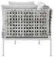 Lounge Loveseat Sofa, Sunbrella, Aluminum, Metal, Gray, Modern, Outdoor