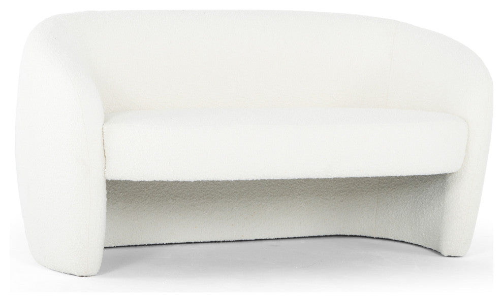 Metro Blythe Settee, Boucle White Upholstery
