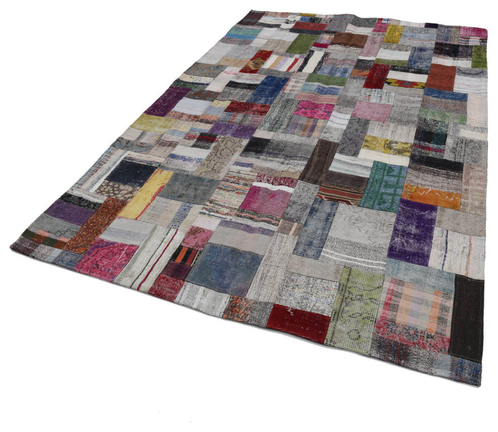 Rug N Carpet - Handmade Anatolian 6' 7'' x 9' 11'' Rustic Patchwork Kilim Rug