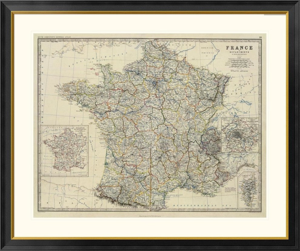 "France, 1861" Framed Digital Print by Alexander Keith Johnston, 46x39"