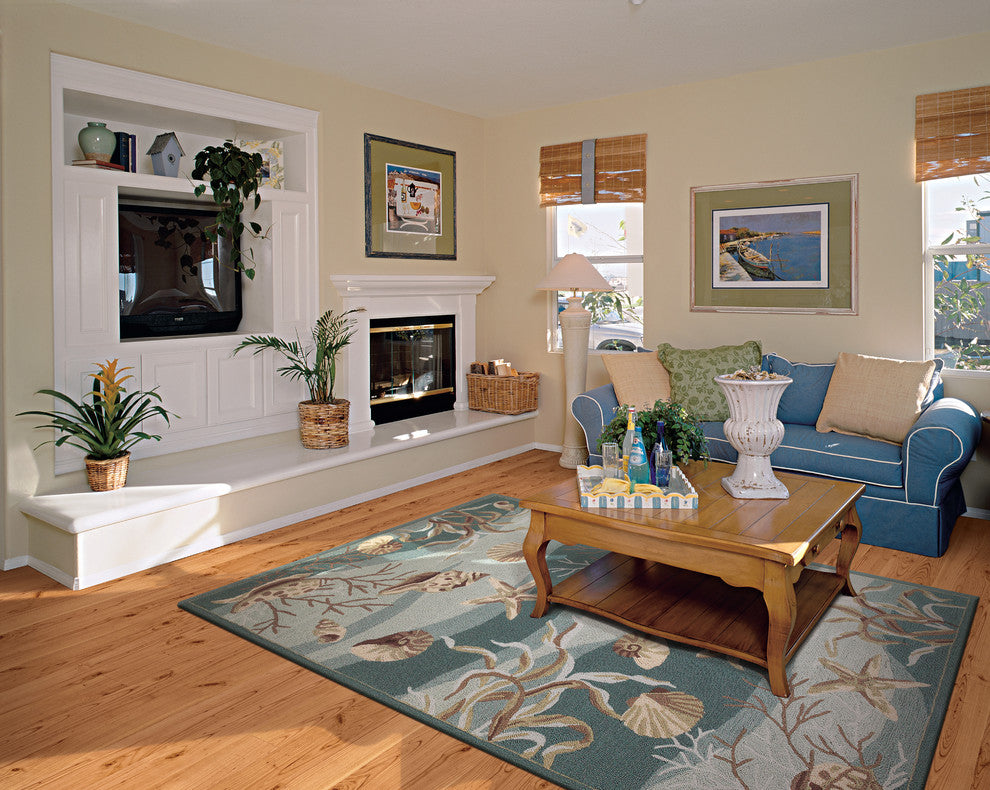 Sonesta 2003 Seafoam Shells Rug, 20"x30"