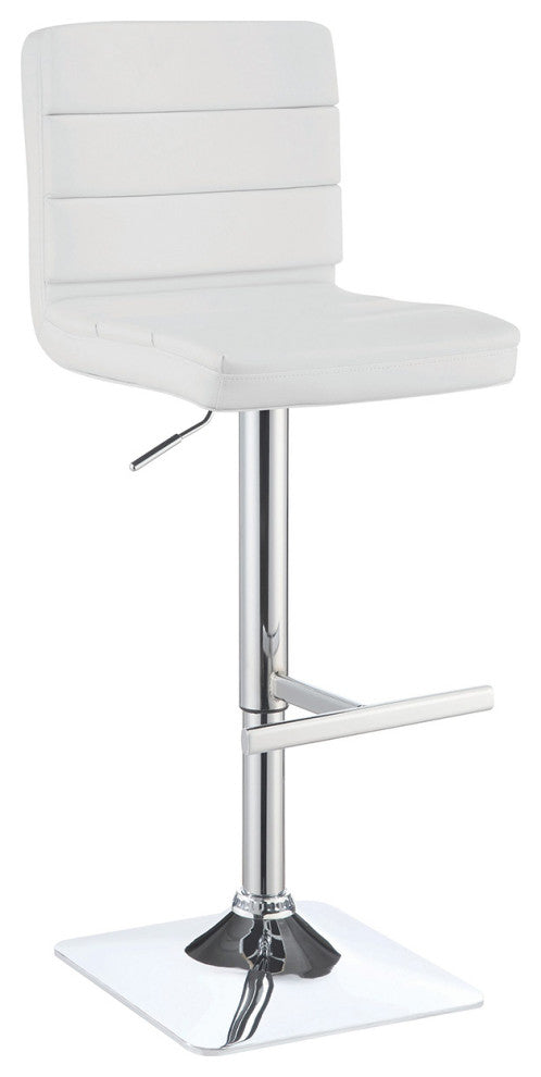 Set of 2 Adjustable Height Bar Stools, White