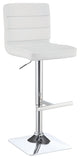 Set of 2 Adjustable Height Bar Stools, White