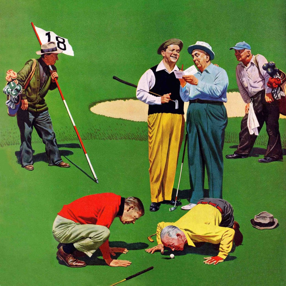 "Eighteenth Hole" Painting Print on Canvas by John Falter