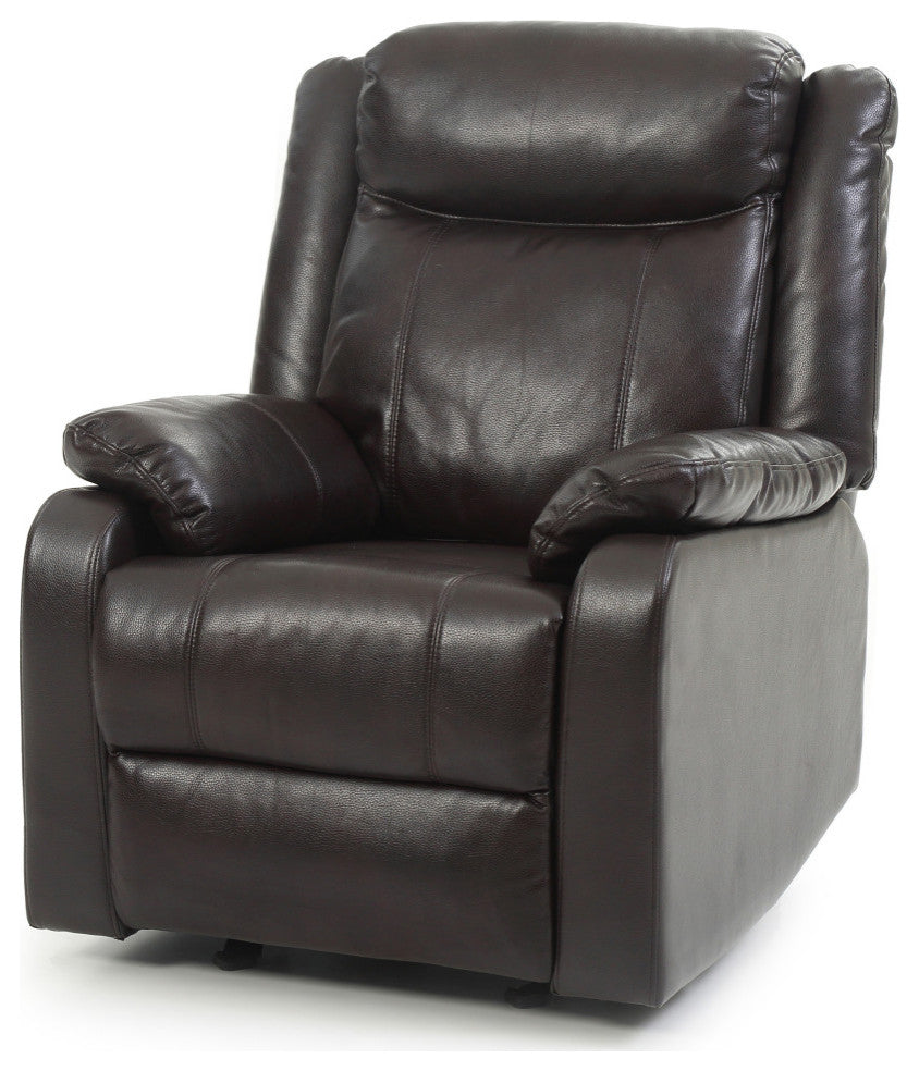Ward Dark Brown Reclining Accent Chair With Pillow Top Arm