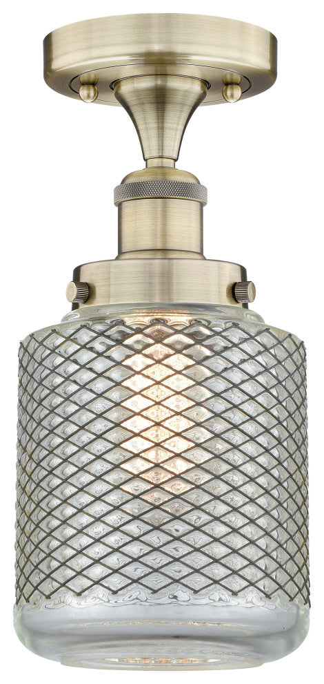 Innovations Stanton 1 6" Semi-Flush Mount Antique Brass