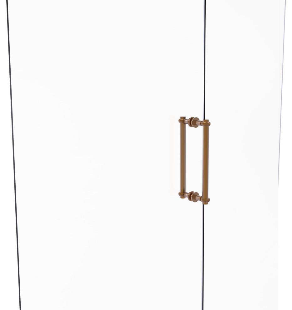 Contemporary 12" Twisted Accent Back to Back Shower Door Pull, Brushed Bronze