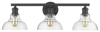 Golden Lighting 0305-BA3 Carver 3 Light 28"W Bathroom Vanity - Black