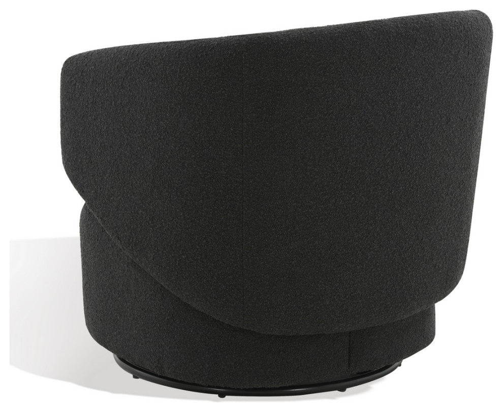 Safavieh Couture Phyllis Boucle Swivel Chair, Black