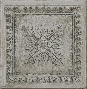 Tin Tile Pattern Wallpaper, Gray, Bolt