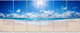 Beautiful Tropical Beach Panorama, Modern Seashore Canvas Art, 70"x28", 6 Panels