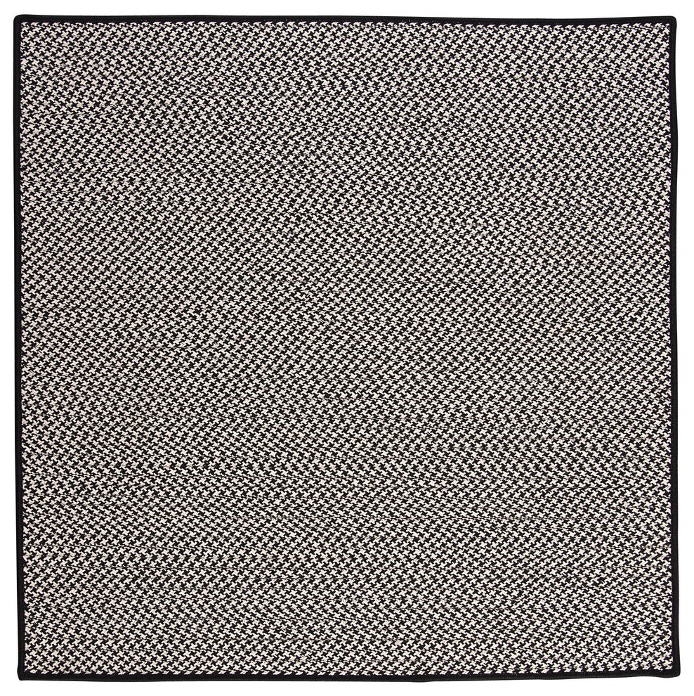 Outdoor Houndstooth Tweed OT49 Black Indoor/Outdoor Area, Rectangular 10'x13'
