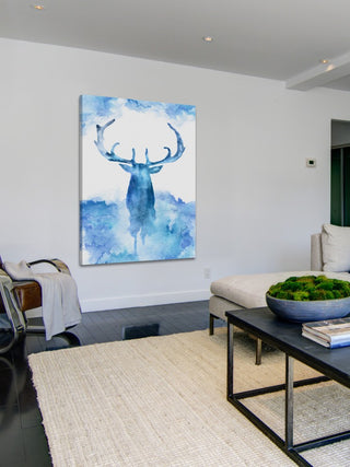 "Blue Moose" Painting Print on Wrapped Canvas