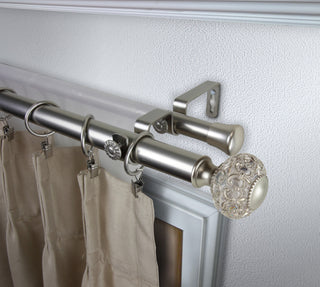 Bailey 1" Diameter Double Curtain Rod, Satin Nickel, 66-120"