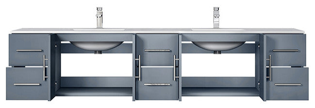 Geneva Transitional Dark Grey 84" Vanity Cabinet Only