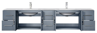 Geneva Transitional Dark Grey 84" Vanity Cabinet Only