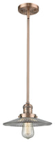 1-Light LED Halophane Mini Pendant, Antique Copper