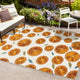 Aranciata Citrus Slice High-Low Indoor/Outdoor Area Rug, Orange/Cream, 4 X 6