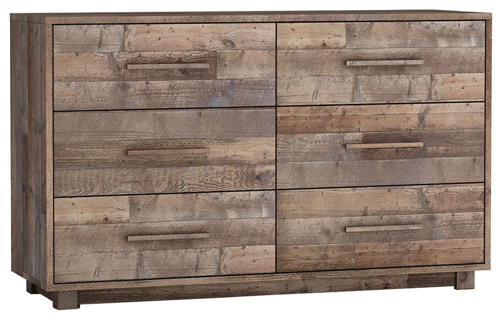 Nevada 6-Drawer Dresser, Brown