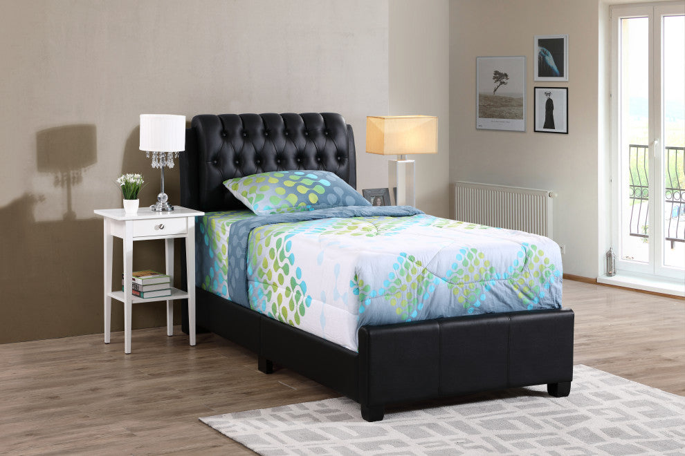 Bed, Black, Twin