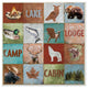 Lake Cabin Country Animal Collage Design, 12"x12"