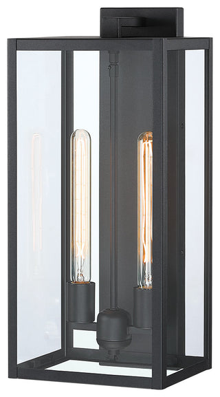 2-Light 20.5"H Modern Black Outdoor Lantern Wall Sconce