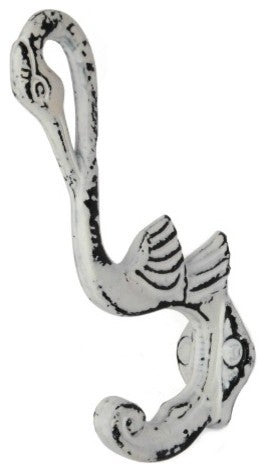 Swan Wall Hook , Distressed White