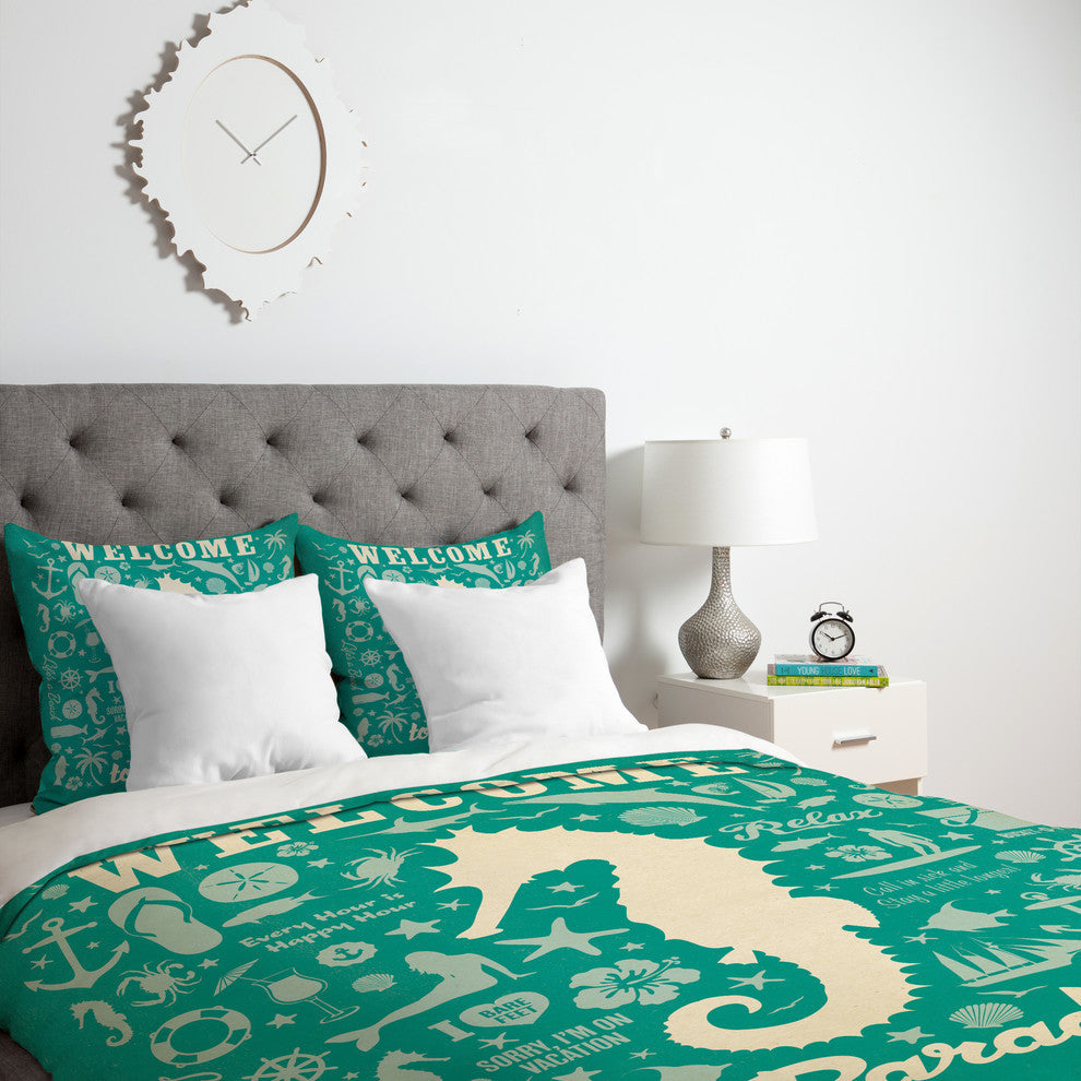 Deny Designs Anderson Design Group Seahorse Pattern Duvet Cover - Lightweight