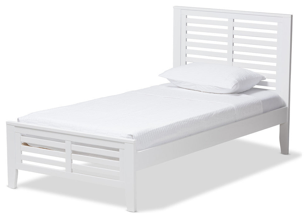 Sedona Modern Classic Mission Style White-Finished Wood Twin Platform Bed