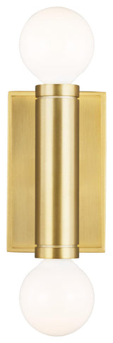 Beckham Modern Double Sconce, Burnished Brass