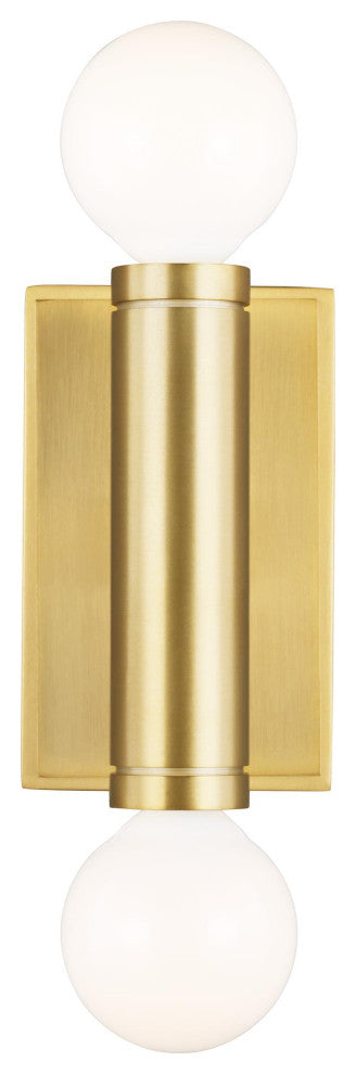 Beckham Modern Double Sconce, Burnished Brass