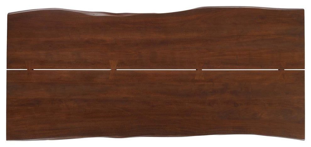 Viggo 96" Live Edge Acacia Wood Dining Table, Black Walnut