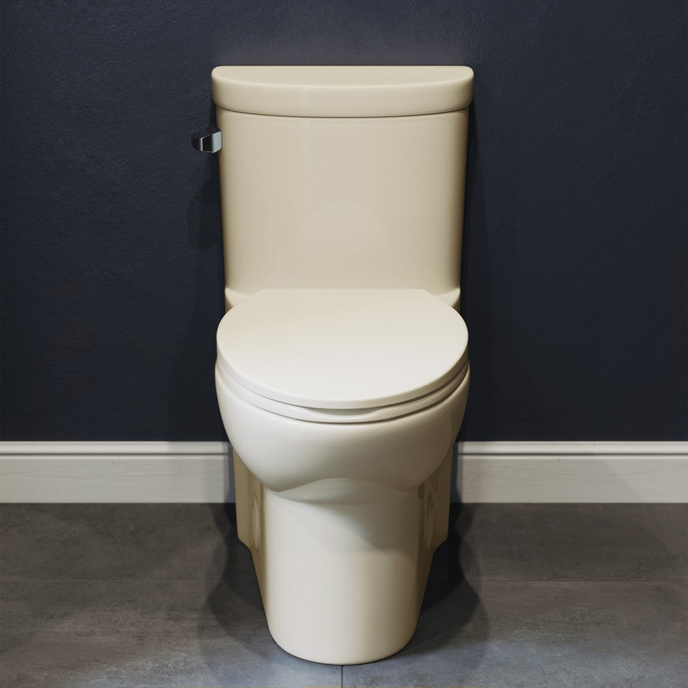 Sublime One Piece Elongated Toilet, Bisque, Single Flush