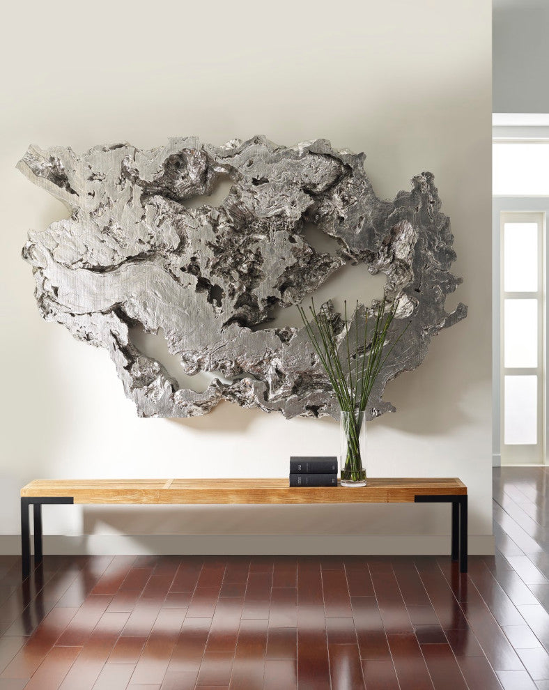 Burled Root Wall Art, Silver Leaf