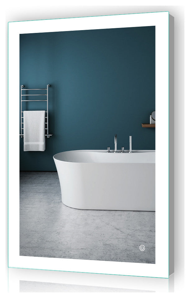 Vanity LED Lighted Backlit Wall Mounted Bathroom Mirror, 24x36", 1 Button