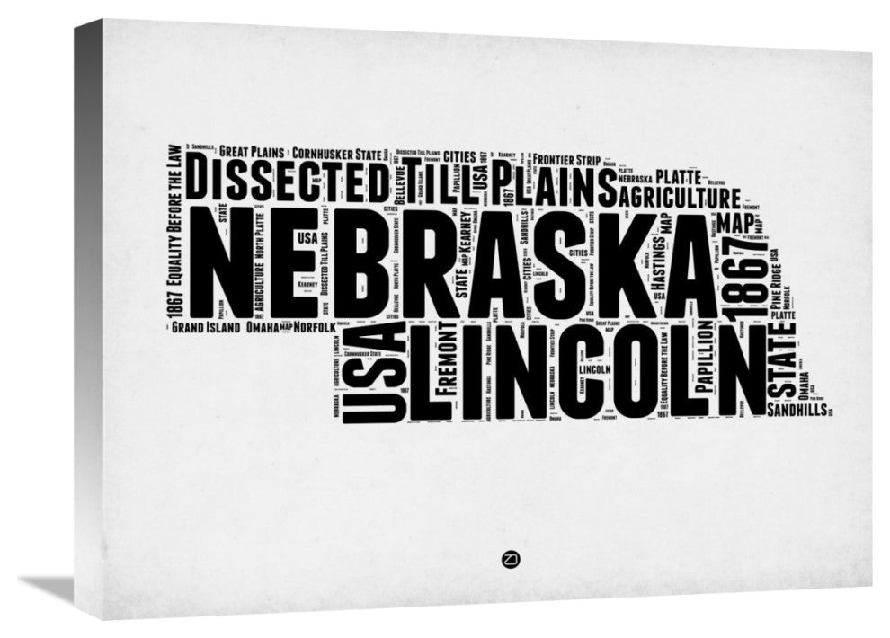 "Nebraska Word Cloud 2" Fine Art Print