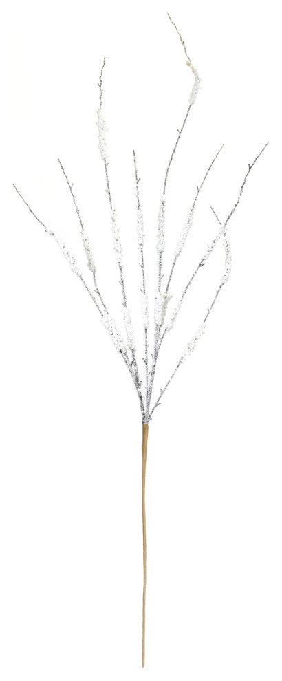 Flocked Tinsel Branch, Set of 12