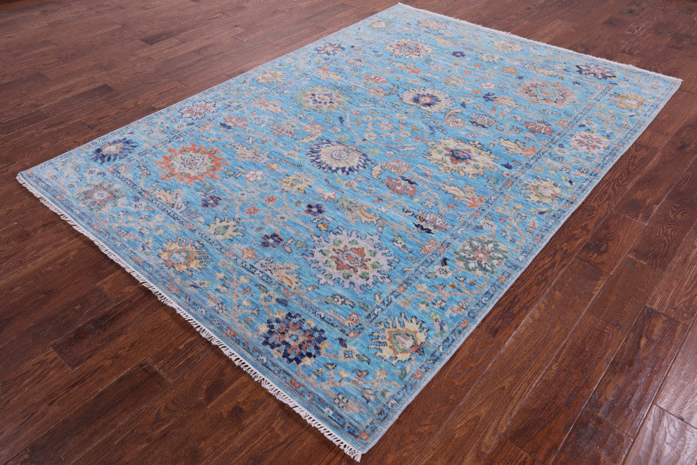 Turkish Oushak Handmade Wool Rug 6' 1" X 8' 7" - Q14944